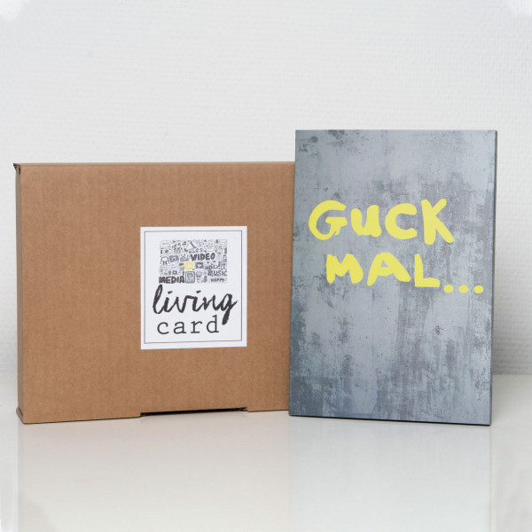 Living Card - GUCK MAL... - A5, 4,3 ZOLL GRAU
